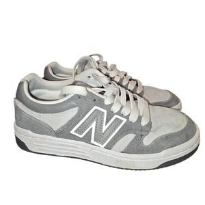New Balance 480 Sneakers Gray Suede Low Top Casual Shoes Youth‎ Size 3.5